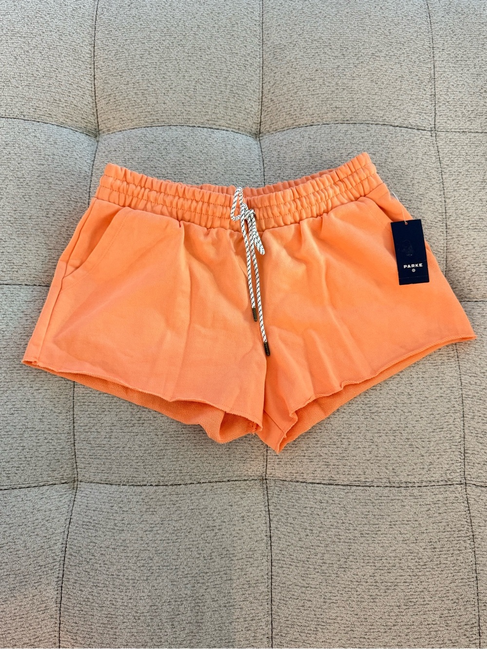 PARKE Women’s Orange Drawstring Shorts Elastic Waist Casual NWT